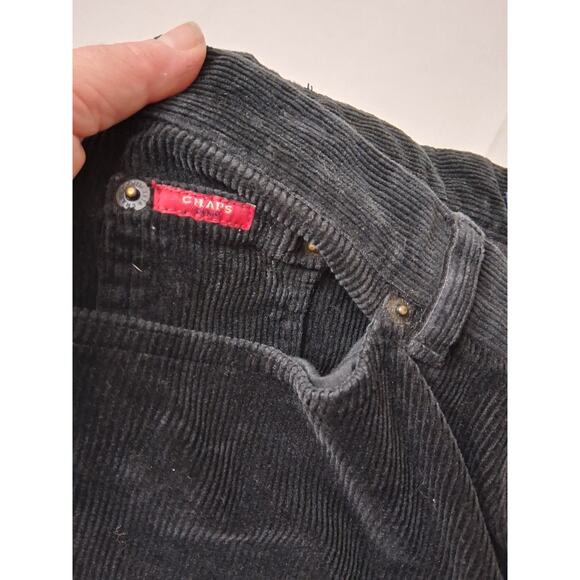 CHAPS Corduroy Pants Women's Size 4 Black Straight Leg SOFT CORDS Stretch - Picture 5 of 14